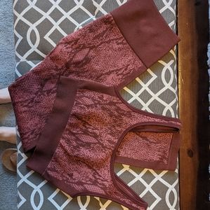 Fabletics Burgundy Snake Print Athletic Set!